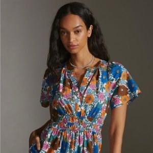 Anthropologie Somerset Mini Dress Pink Combo XS